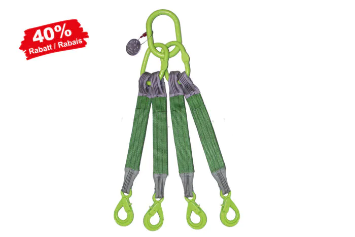 Bandstruppen-Gehänge 4 -Strang mit Sicherheitslasthaken