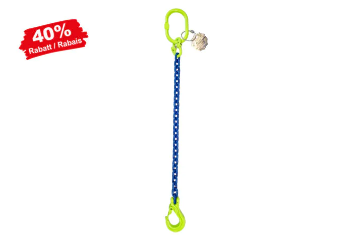 Élingue en chaîne à 1 brin avec crochet porte-charge