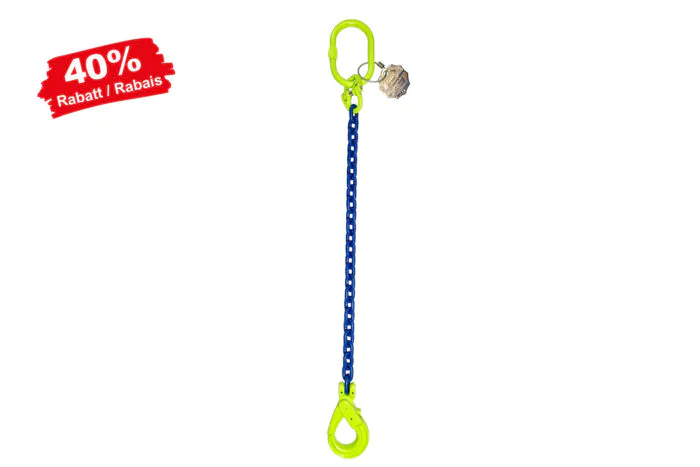 Élingue en chaîne à 1 brin avec crochet porte-charge de sécurité