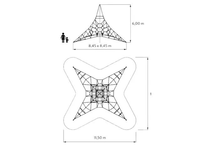 Raumnetzpyramide Typ 600-3D