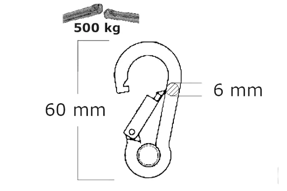 Mousqueton INOX avec oeillet