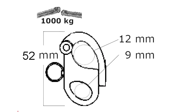 Mousqueton INOX à l'oeil fixe