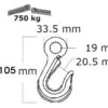 Crochet de sareté INOX avec lingnet