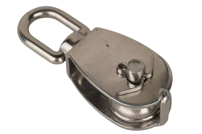 Poulie simple INOX dériveur réa avec emérillon