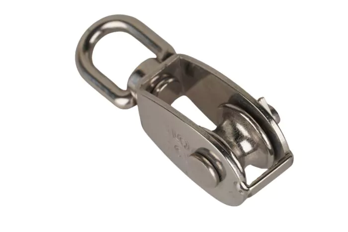 Poulie simple INOX dériveur réa avec emérillon