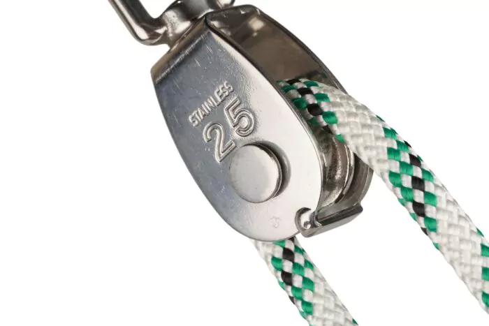 Poulie simple INOX dériveur réa avec emérillon