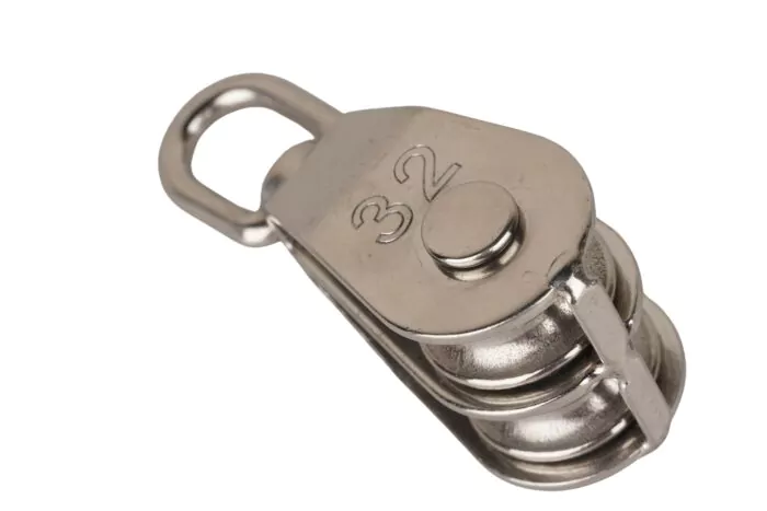 Poulie double INOX dériveur réa avec emérillon