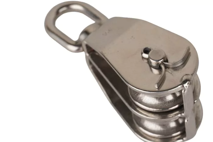 Poulie double INOX dériveur réa avec emérillon