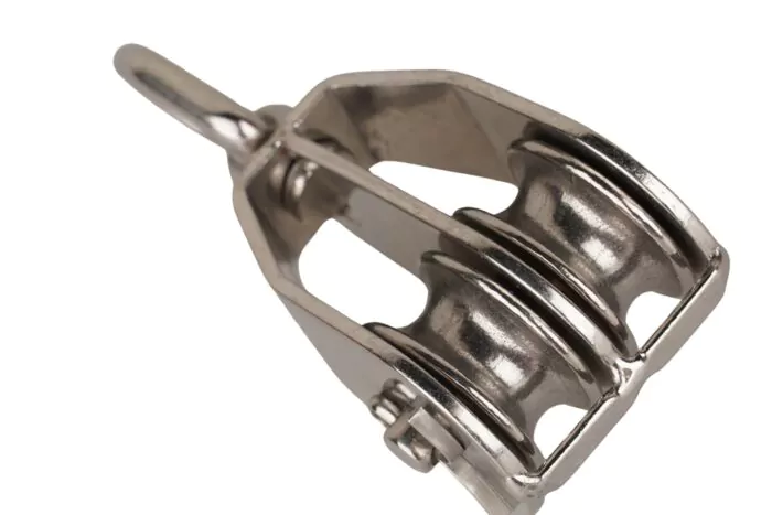 Poulie double INOX dériveur réa avec emérillon