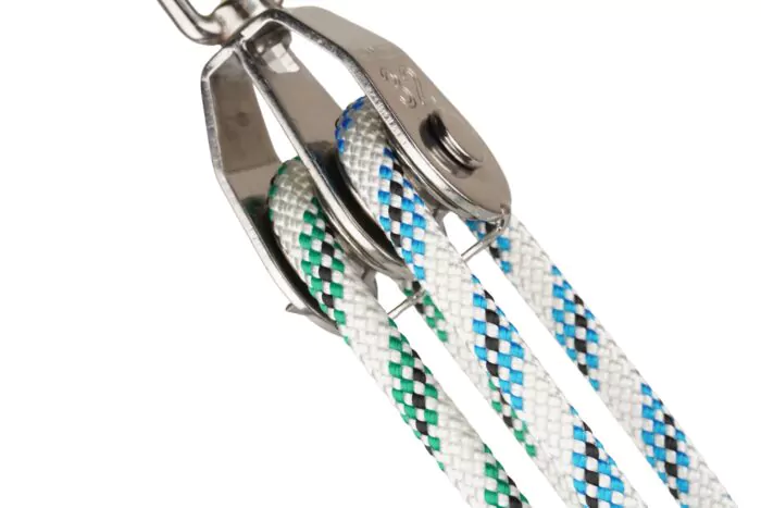 Poulie double INOX dériveur réa avec emérillon