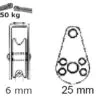 Poulie INOX simple, rouleau en nylon