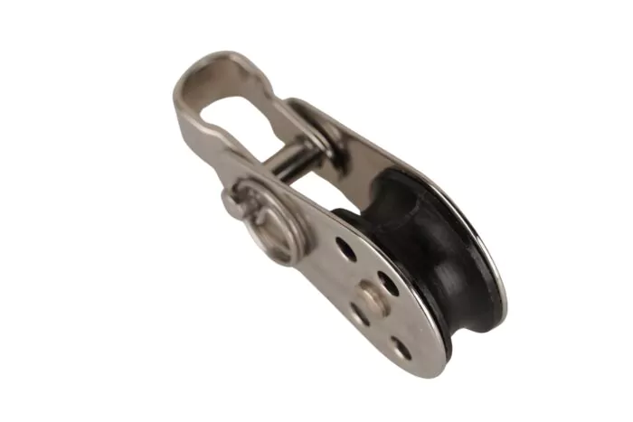 Poulie simple INOX avec galet en nylon et étrier