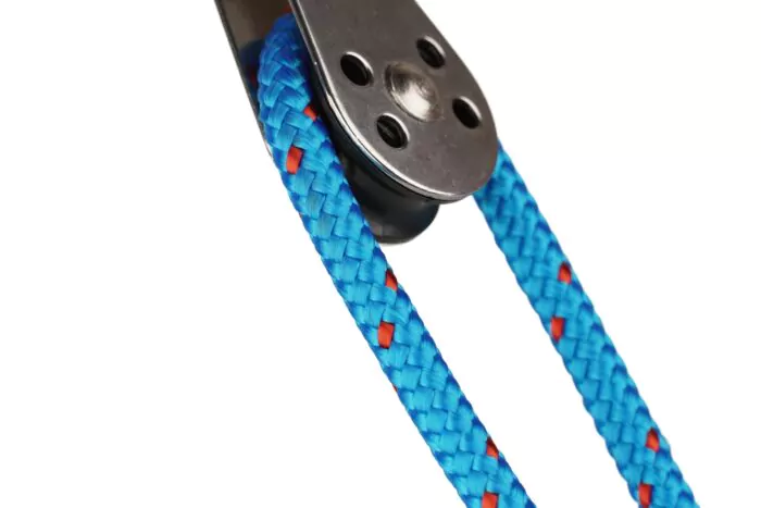 Blockseilrolle einfach INOX mit Nylon-Rolle und Bolzen