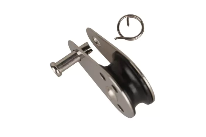 Blockseilrolle einfach INOX mit Nylon-Rolle und Bolzen