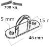 Pontet sur platine INOX, oblong