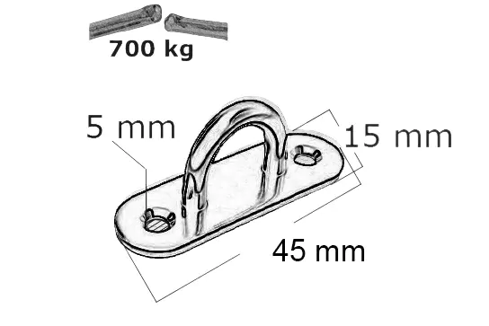 Pontet sur platine INOX, oblong