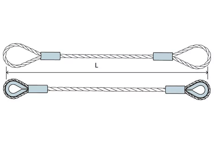 Elingues de câble avec boucles manchonnées