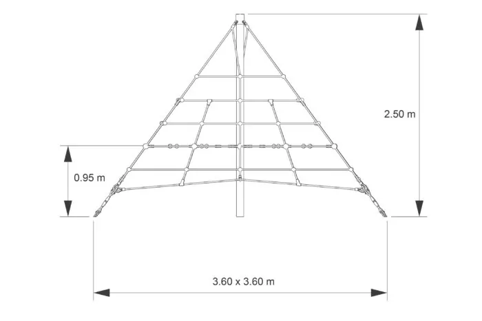 Kletterpyramide Typ 250-95 mit Netzboden