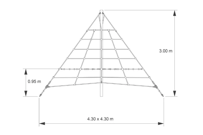 Kletterpyramide Typ 300-95 mit Netzboden