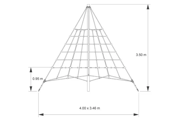 Kletterpyramide Typ 350-95 TETRA mit Netzboden