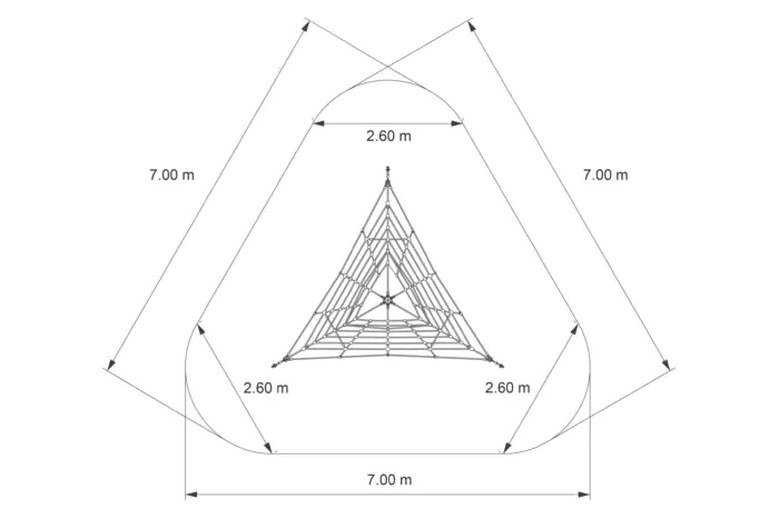 Kletterpyramide Typ 350-95 TETRA mit Netzboden