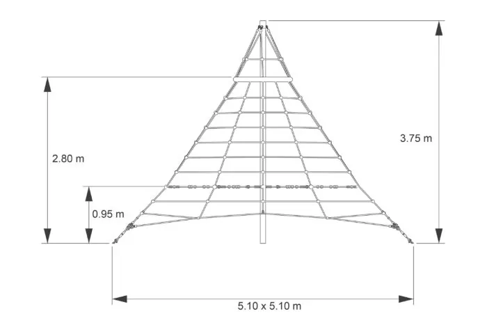 Kletterpyramide Typ 375-95 mit Netzboden