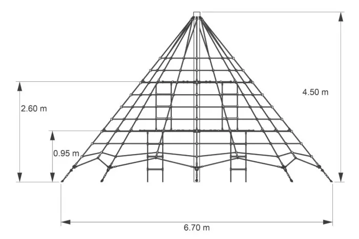 Kletterpyramide Typ 450-95 mit Netzboden