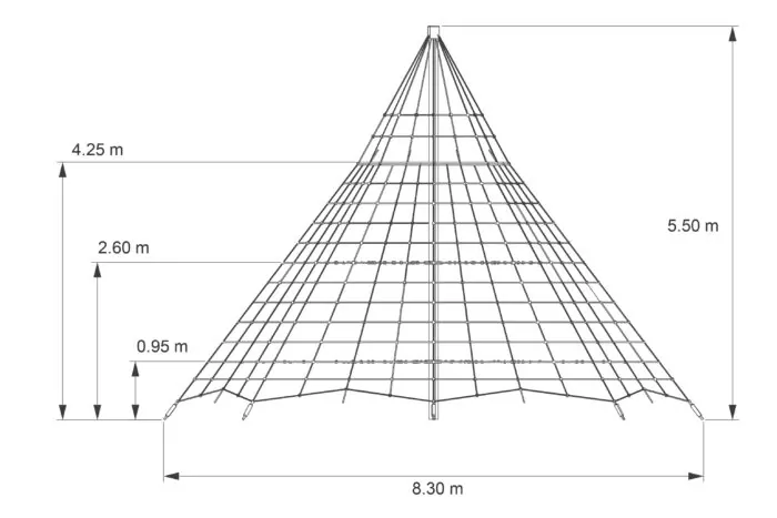 Kletterpyramide Typ 550-95 mit Netzboden