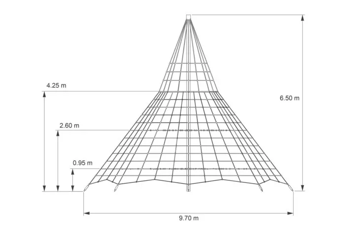 Kletterpyramide Typ 750-95 mit Netzboden