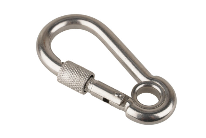 Karabiner INOX mit Auge und Schraubsicherung