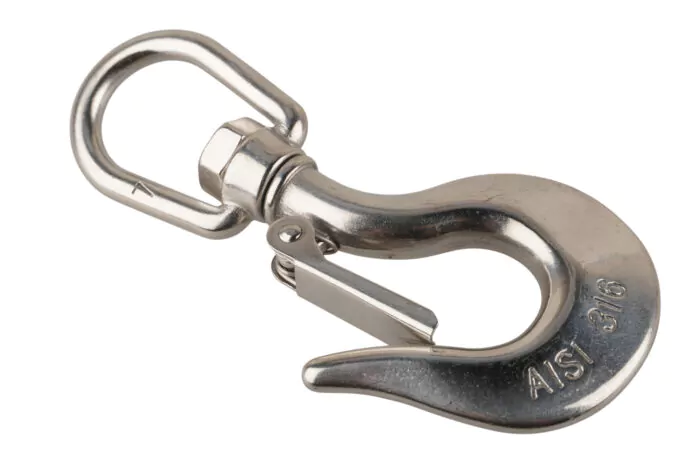 Sicherheitshaken INOX mit Wirbel