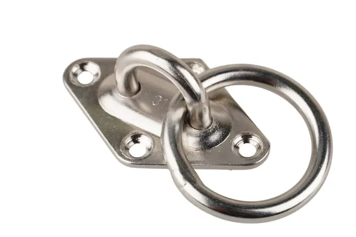 Augplatte INOX Diamantform mit Bügel und Ring