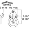 Augplatte INOX Diamantform mit Bügel und Ring